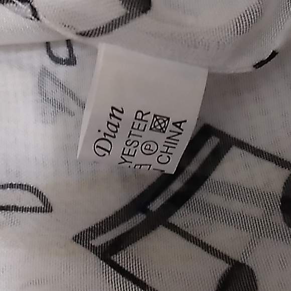 Chiffon Black Music Note Print Wrap Scarf White + Scarf Buckle - Picture 11 of 16